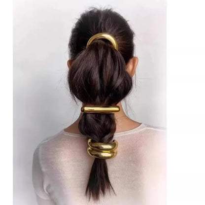 Double-Layer Chunky Metal Hair Clips for Women