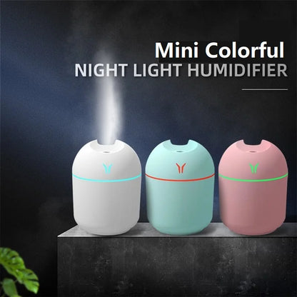 250ML USB Mini Air Humidifier Aroma Essential Oil Diffuser For Home Car Ultrasonic Mute Mist Maker Diffuser with LED Color Lamp