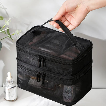 Women's Transparent Mesh Travel Makeup Organizer