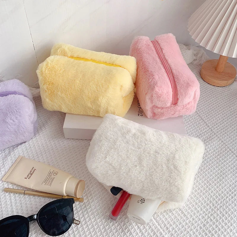 Soft Fur Makeup Bag – Travel Organizer Case