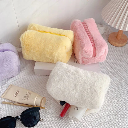 Soft Fur Makeup Bag – Travel Organizer Case