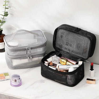 Women's Transparent Mesh Travel Makeup Organizer