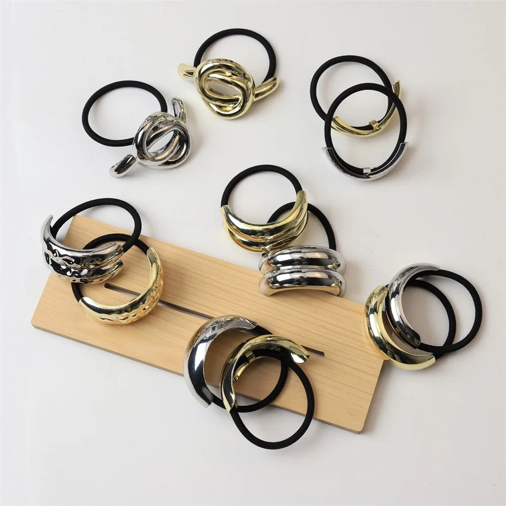 Double-Layer Chunky Metal Hair Clips for Women