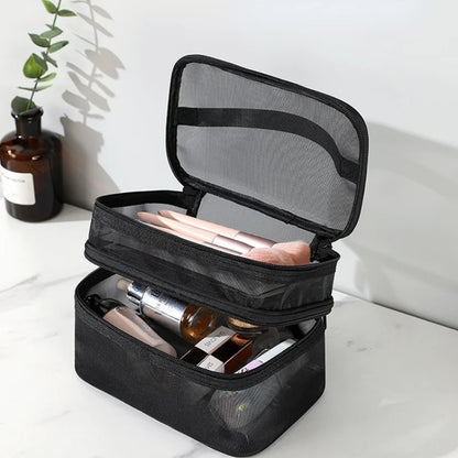 Women's Transparent Mesh Travel Makeup Organizer