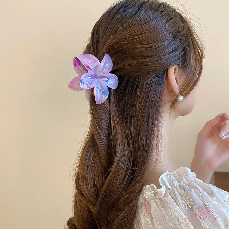 Summer Acrylic Flower Hair Clip - Trendy Korean