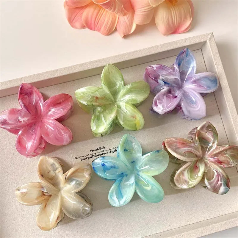 Summer Acrylic Flower Hair Clip - Trendy Korean