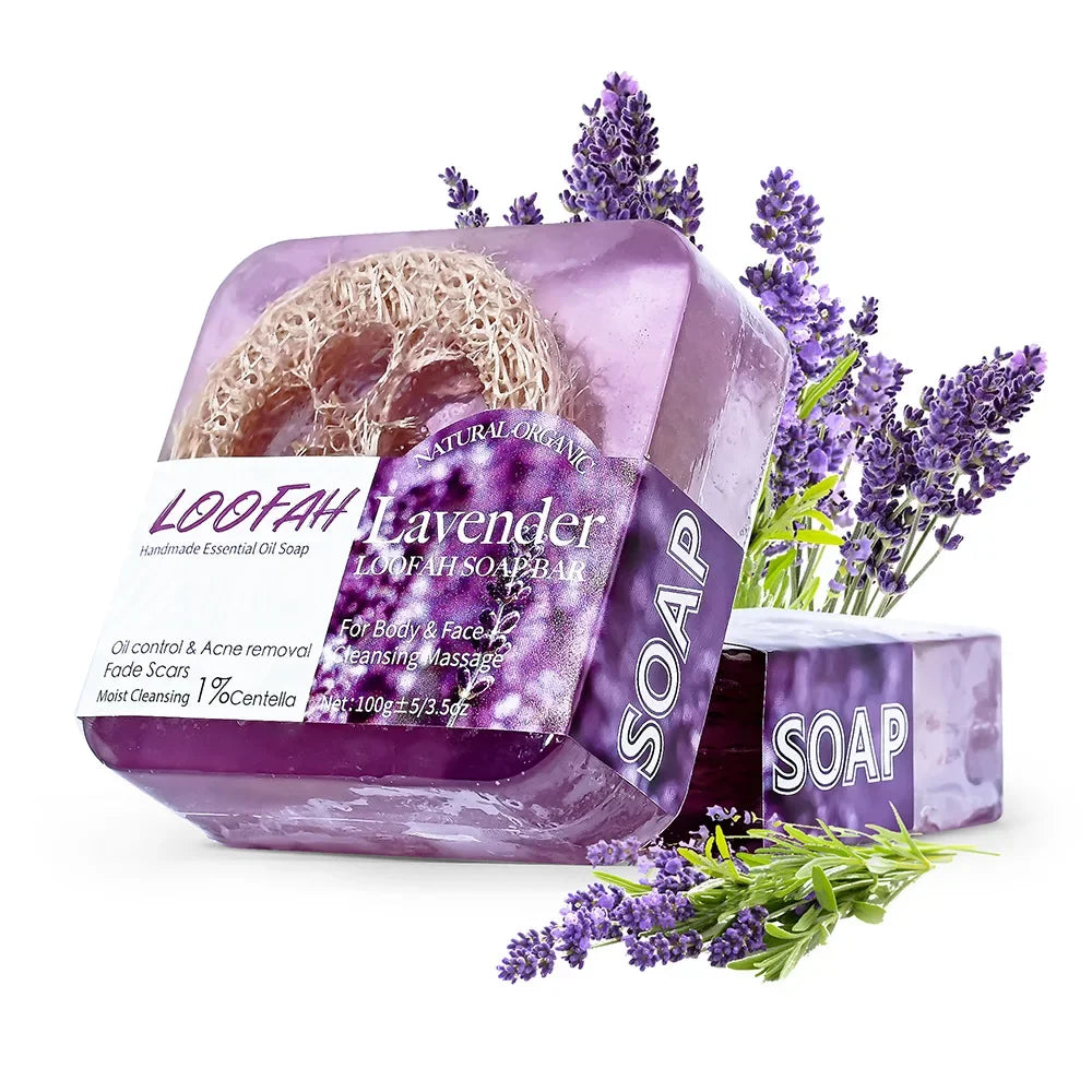 100g Kojic Acid Soap with Loofah - Handmade Bath Bar